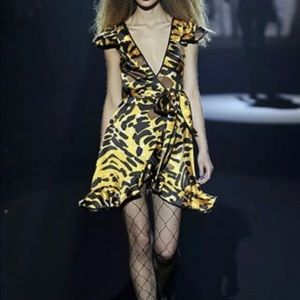 Betsey Johnson Leopard wrap dress size 10